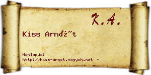 Kiss Arnót névjegykártya